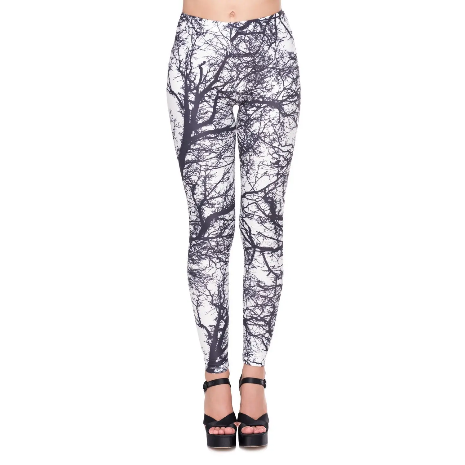 Plaid stripe European-American printed nine minute pants high-waisted sport large size leggings for women
