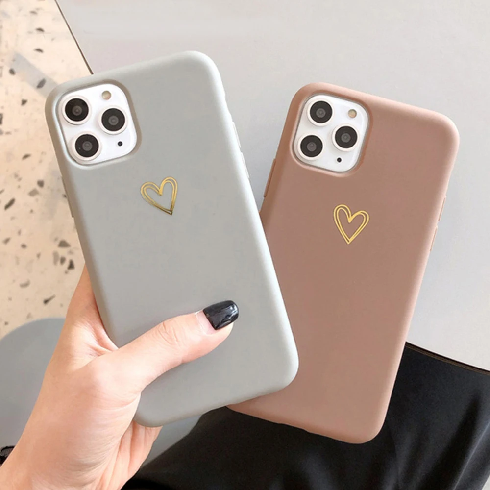 Чехол для телефона LOVECOM с покрытием в форме сердца iPhone 12 Mini 11 Pro Max XR XS 6 7 8 Plus X