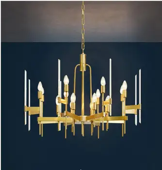 

Simple, light and luxurious all-copper post-modern living room bedroom villa designer sample room hotel glass chandelier