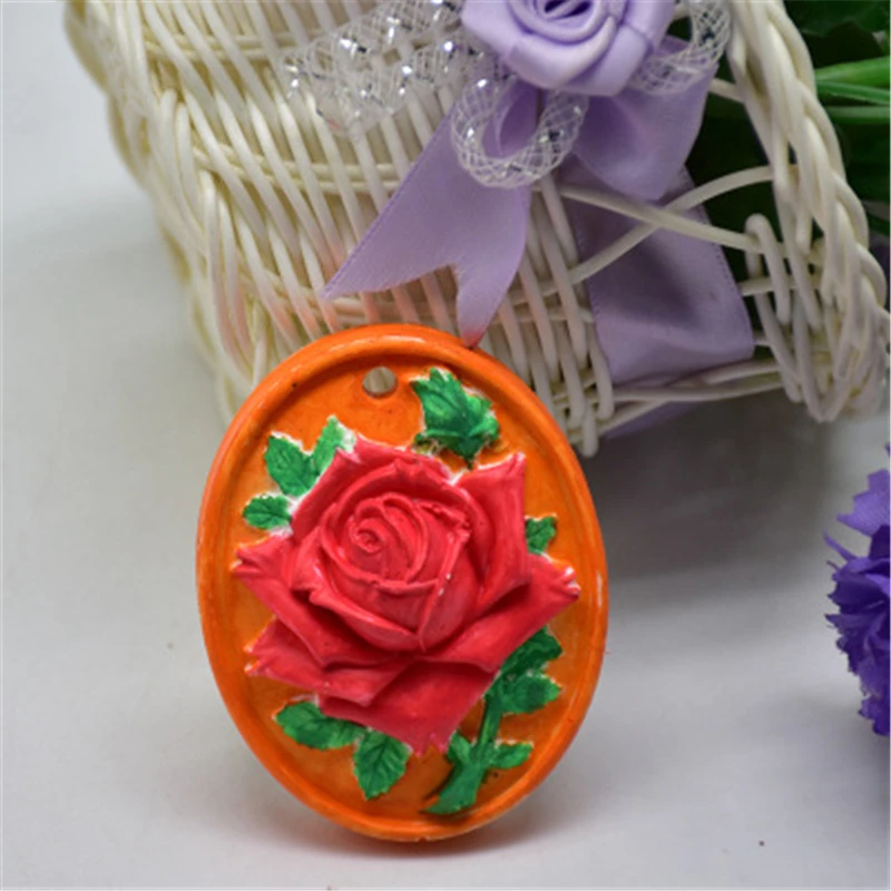 DIY мыло Плесень Висячие отверстия тег 3D Роза силиконовая формочка для выпечки эфирные формы гипсовая Ароматизированная форма помадка для пластилина, силиконовые формы KK400