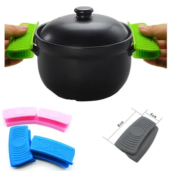 

2Pcs Silicone Pan Handle Cover Grip Anti-scald Devices Kitchen Tool Insulation Plate Clamp Pot Holder Sleeve Pot Glove
