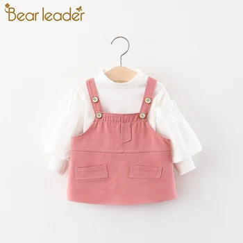 

Bear Leader Toddler Girls Dress 2020 New Fashion Kids Suspender Outfits Cute Baby Girls Clothes Long Sleeve Costumes Casual Suit