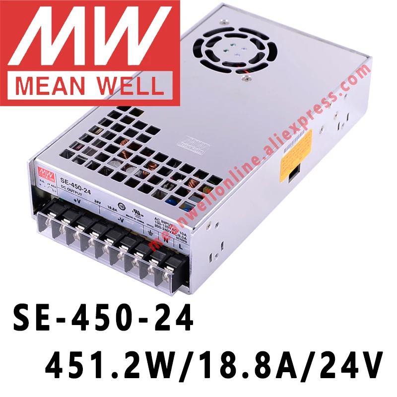 Mean Well SE-450 Series 450W 3,3 V/5 V/12 V/15 V/24 V/36/48 V DC одиночный выход импульсный источник питания meanwell Интернет-магазин