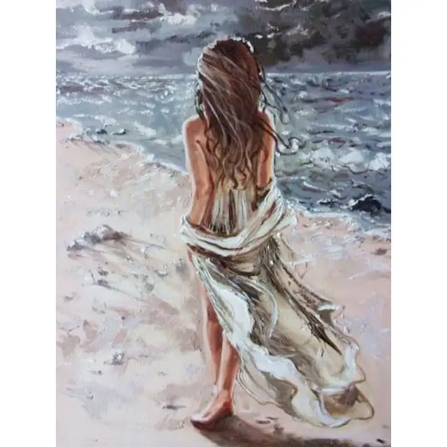 GATYZTORY DIY Painting By Numbers Girl in White Figure Picture HandPainted Oil Painting Acrylic Painting Unique Gift Home Decora 9912775