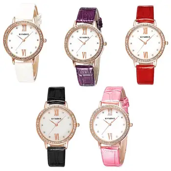 

Women's Watches Luxury Fashion Ladies Dress Watch Diamond Leather Quartz Wristwatch Relogio Feminin