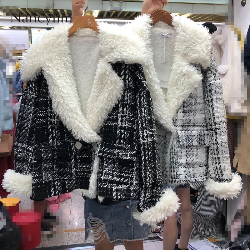 

Cotton Coat Women Winter Warm Fur Coat New Korean Chic Loose Lamb Jacket Thickened Short Overcoat Female Lady Street Parka