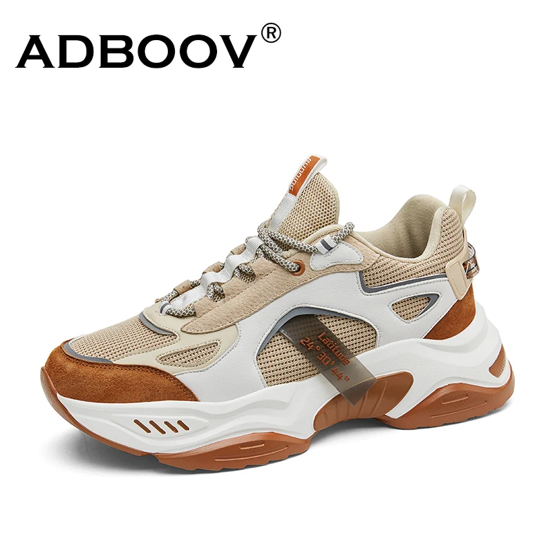 Sneakers Men Street-Shoes Vintage ADBOOV Male High-Fashion Patchwork Suede Reflective