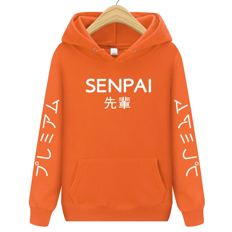 Лидер продаж, модная Японская уличная одежда, SENPAI, толстовка с капюшоном, несколько цветов, мужские и женские толстовки, пуловер, sudadera hombre - Цвет: Orange1