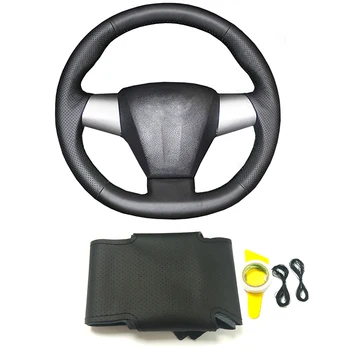 

Genuine leather car steering wheel cover case braid for Toyota RAV4 RAV 4 2012 Corolla 2011 2012 2013 accessories