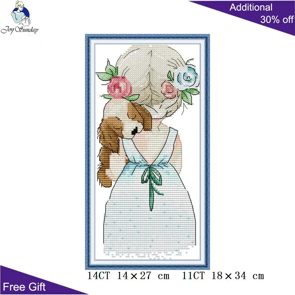 Joy Sunday Girl Cross Stitch for Home Decor, Little Girl, KB025, KB038, KB042, KB080, KB083, RA352, RA353, RA354, RA366, RA369