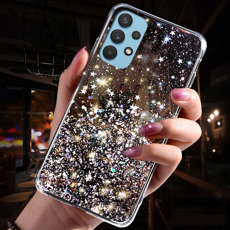 Glitter Silver Foil Silicone Phone Case For Samsung Galaxy Series_voghion.com