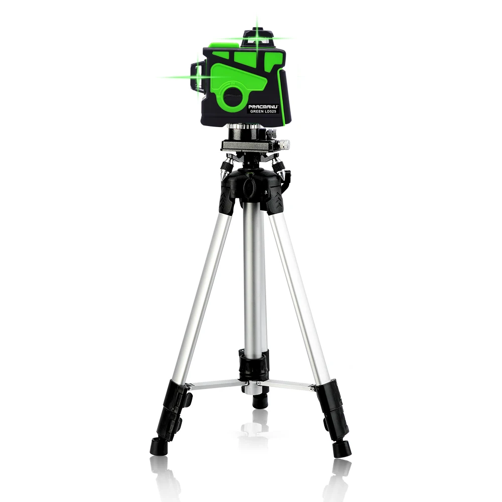 PRACMANU 12 Lines 3D Green Laser Level Horizontal And Vertical Cross Lines With Auto Self-Leveling