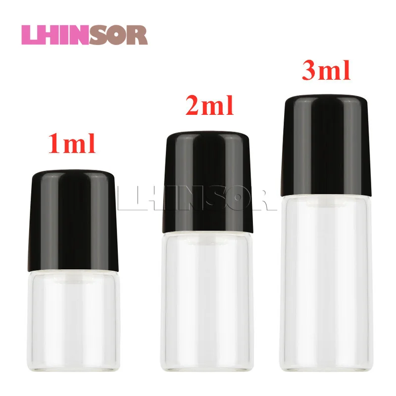 50pcs lot 1ml 2ml 3ml Clear Glass Roll on Essential Oils Bottle Doterra Container Perfume Aromatherapy 1