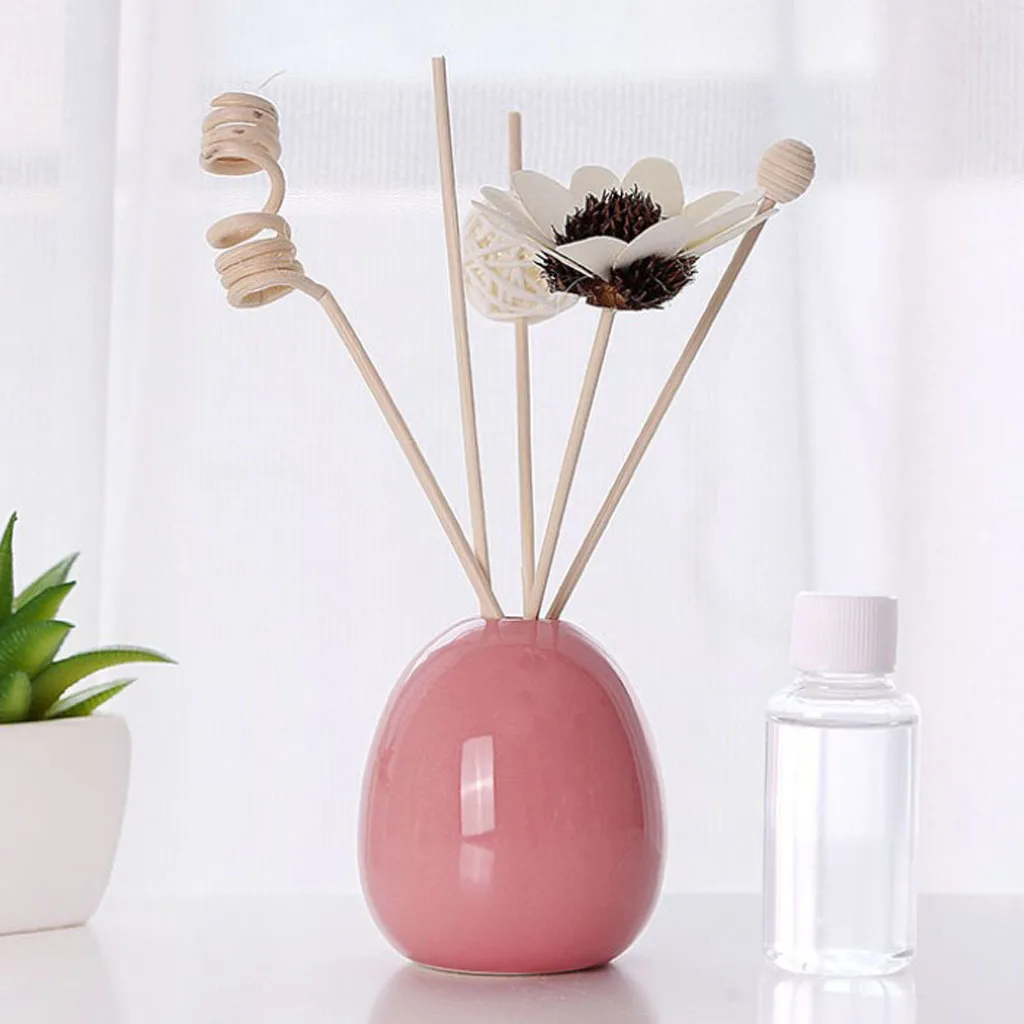Artificial Flower Ceramic Vase Essential Oil Perfume Bottle Holder Aroma Diffuser for Home Living Room Bathroom Hotel Car Decor