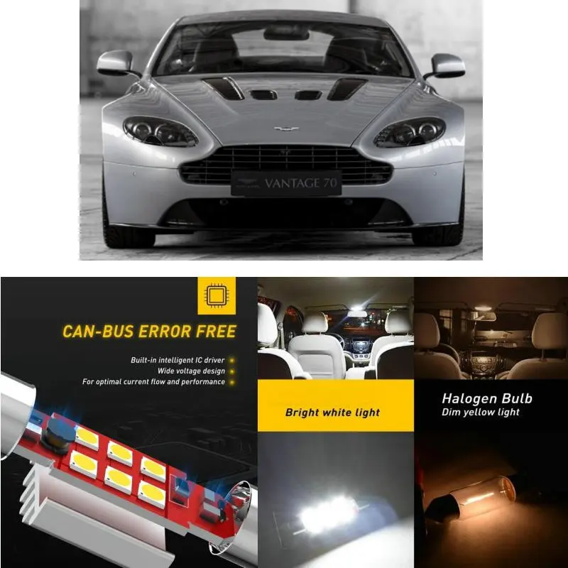 

LED Interior Car Lights For Aston Martin V12 Vantage 200913 Interior rear trunk glove box make-up mirror lighting error free