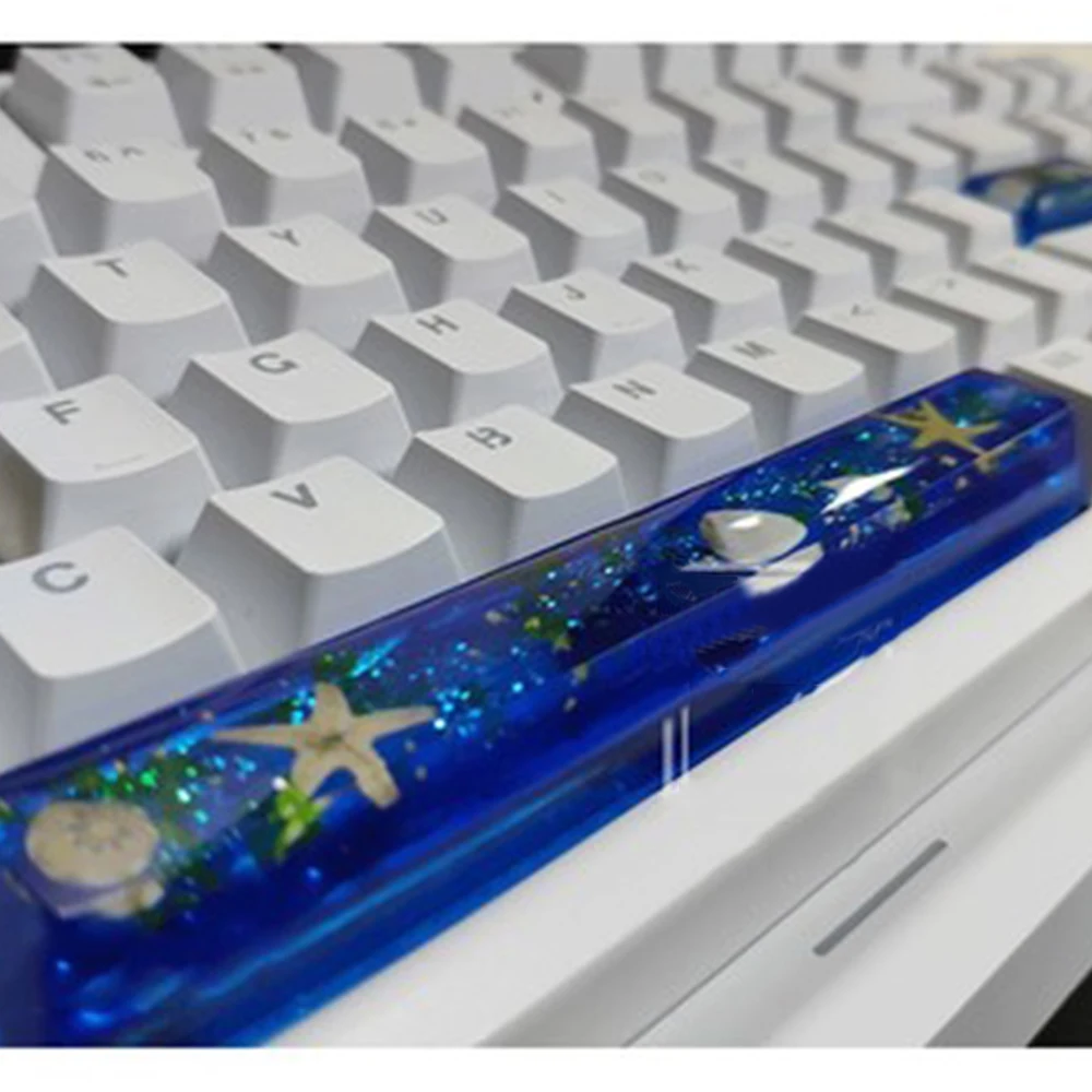 Заказная подсветка смолы пробел Keycap для вишневого переключателя механическая клавиатура ручной работы звездное небо крепление Fuji Keycap - Цвет: spacebar9