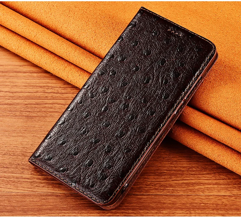 For iPhone 13 14 Pro Max i14 i13 pro Ostrich Veins Genuine Leather Flip Cover Case For iPhone 13 Mini 13Pro iphone 12 pro max silicone case