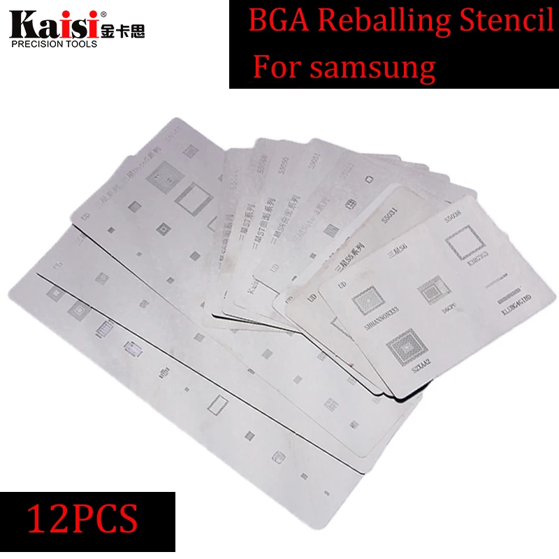12pcs/lot IC Chip BGA Reballing Stencil Kits Set Solder template for samsung Galaxy S3 S4 S5 S6 S7 S8 NOTE3/4/5/6 high quality