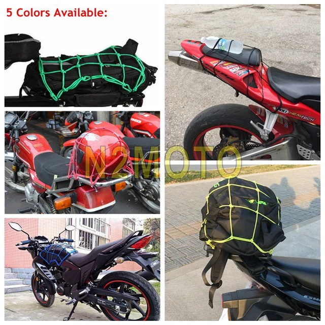 30x30CM Heavy-Duty Elastische Motorrad Gepäck Cargo Net Tasche Tank Helm  Dehnbar Mesh Seil ATV Roller bike 6 Haken Universal - AliExpress