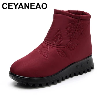 

CEYANEAO winter new mother's snow boots winter boots for women waterproof non-slip ankle boots snow boots for women flat boots