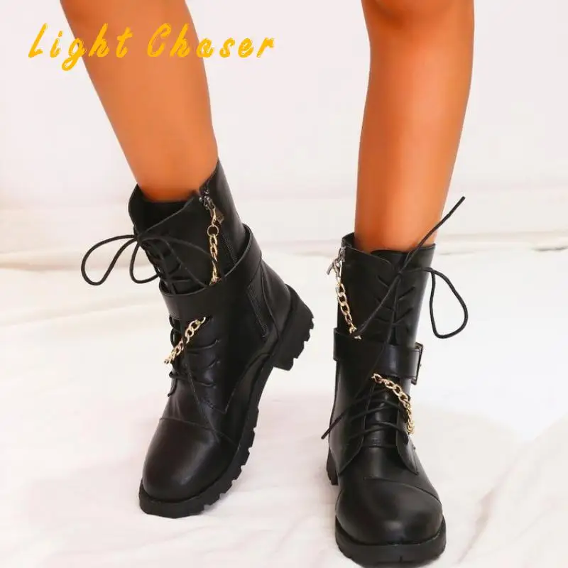 Fashion Ankle Boots Slip On Knitted Stretch Sock Boots Autumn Women Shoes Platform Round Toe Square Med Heel Winter Short Boots