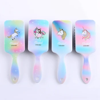 

1PCS Children Cartoon Unicorn Animal Anti-static Hair Brush Massage Comb Shower Wet Detangle Hair Brush Salon Hair Styling Tools