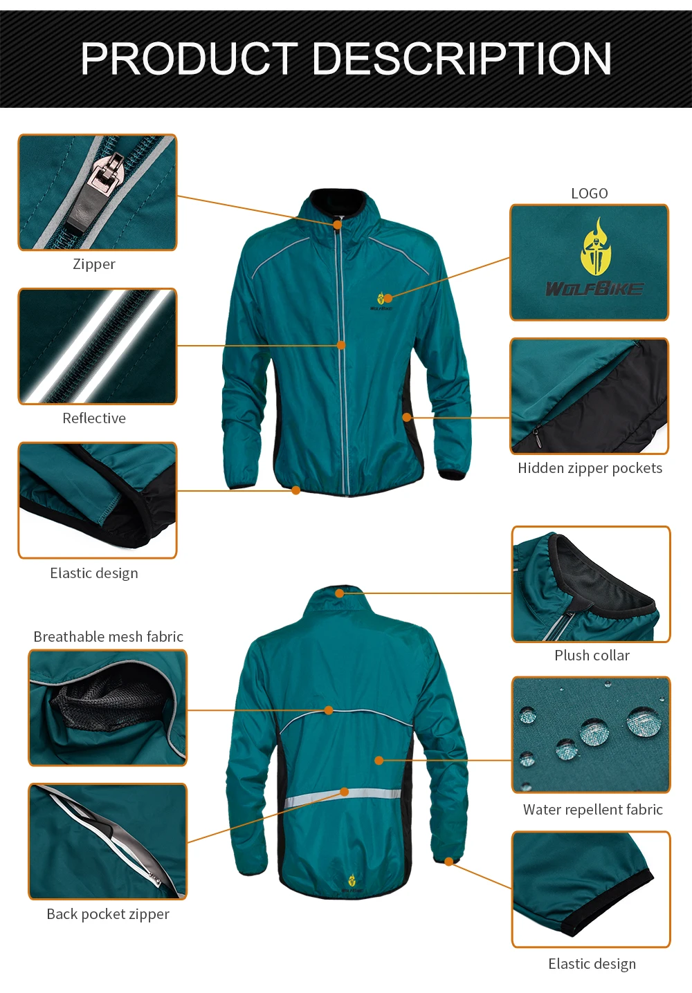 Reflective Water Repellent Cycling Jackets 6 Color Rain Clothing Bicycle Wear Windproof Windcoat MTB Bike Windbreaker WOSAWE cycling jacket cycling clothes reflective jacket