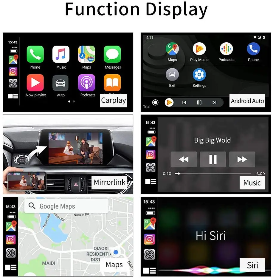 Carlinkit Wireless Carplay Android Auto Multimedia Smart Car Retrofit for Mercedes Benz NTG5.0/NTG4.5 GLA A GLC C B E CLS GLE GL
