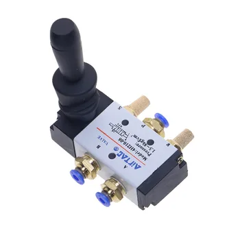 

4H210-08 5/2 Way Hand Lever Operated Control Pneumatic Manual Valve w Muffler and Quick Fitting Select