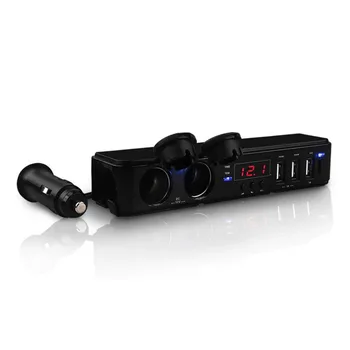 

New Auto Car Voltage Temperature Time LED Display Universal High-power 3 USB 5V/3A Fast Charging Socket Cigarette Lighter Socket