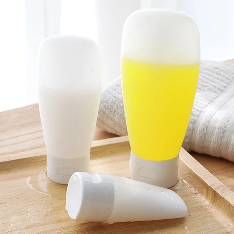 

1Pc 30/60/100ml Portable Soft Silicone Refillable Bottle Empty Travel Bottle For Lotion Shampoo Cosmetic Squeeze Containers