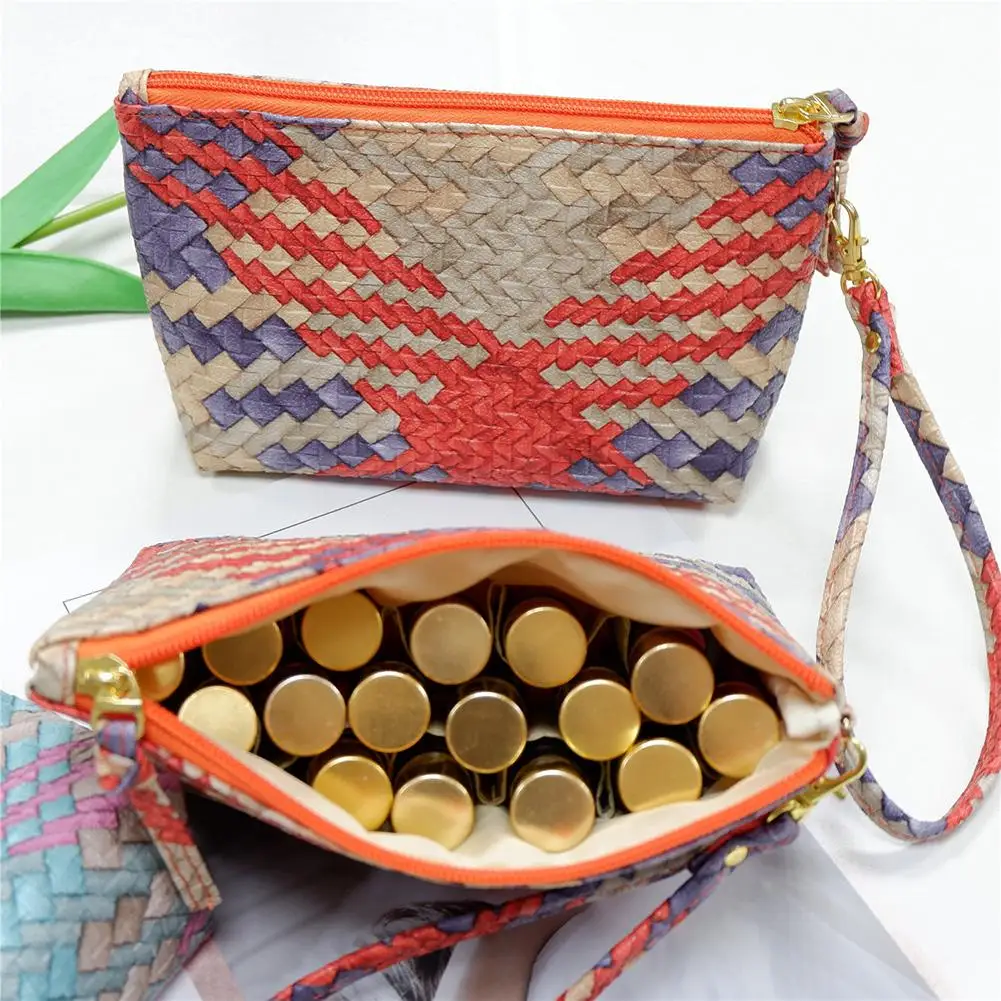 

PU Essential Oil Storage Bag 10ML Carrying Holder Case Portable Ball Bottle Hand Carry Bag Travel Nail Polish Organizer Storage
