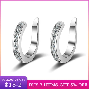 

LByzHan Simple Openning Earrings Authentic 925 Sterling Silver Hoop Earring For Women Making Fashion Jewelry CME429