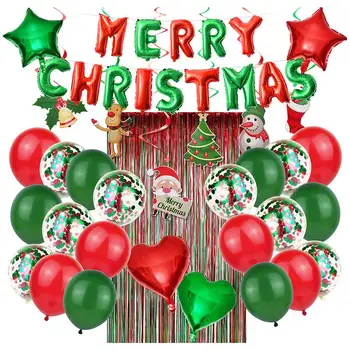 

46 pcs Five-pointed star heart-shaped decoration wall Christmas party balloon decoration bag safe and durable holiday decoration