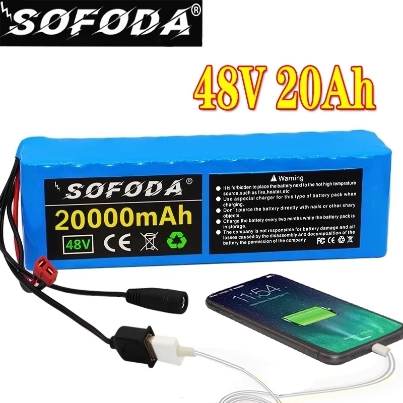 Аккумулятор для электромотоцикла высокой мощности 18650 48 В 20 Ач 13s3p защита BMS с
