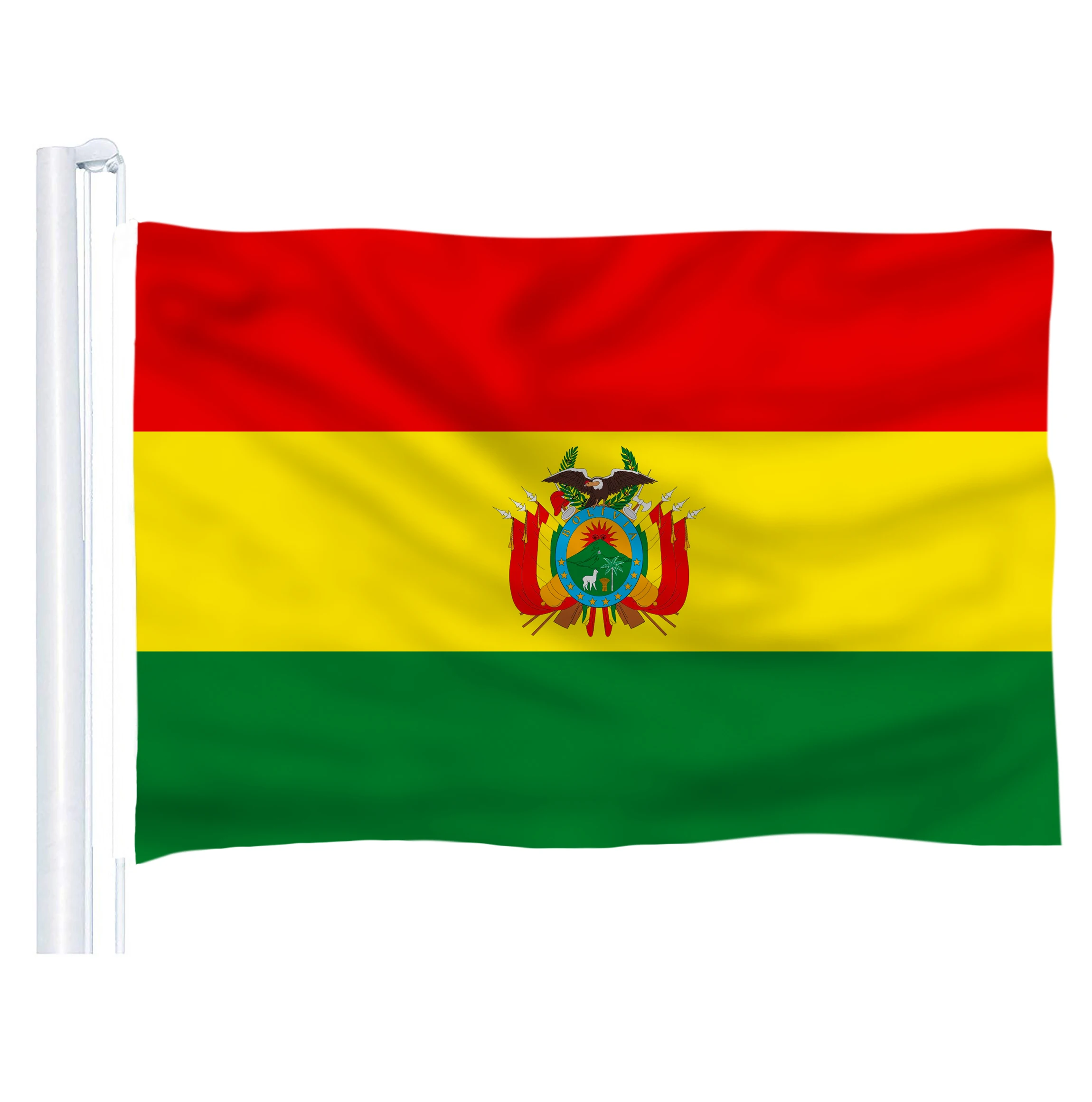 

2016 The Bolivia Flag Polyester Flag 5*3 FT 150*90 CM High Quality you Can add brass buckle(leave massage)