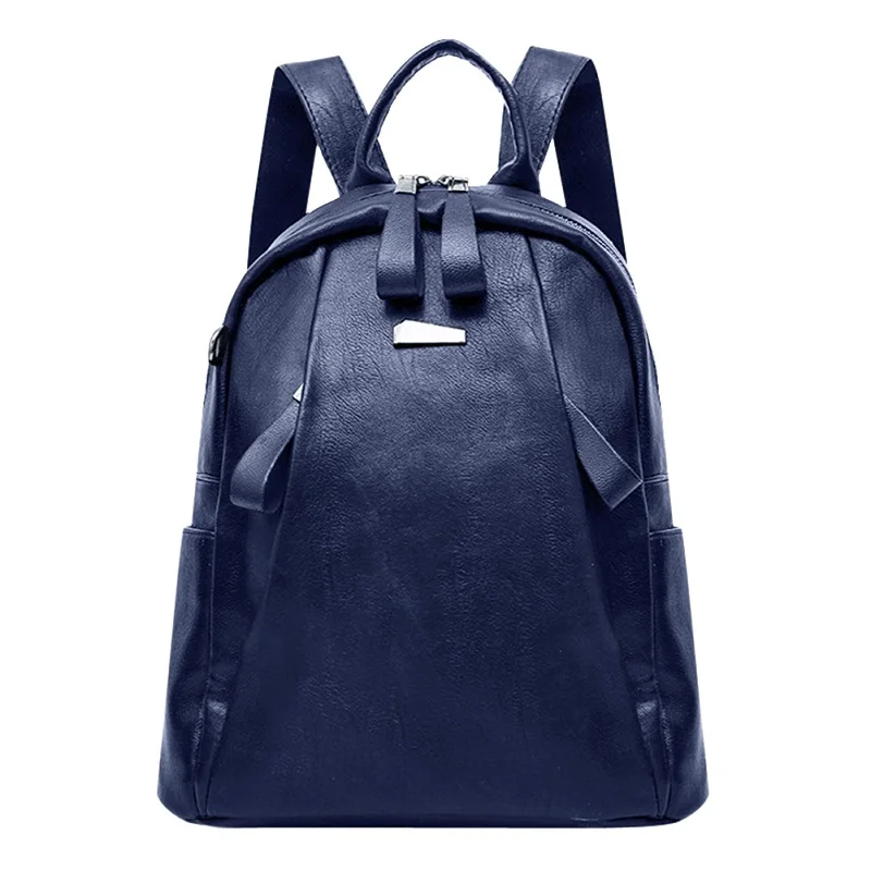 Женские кожаные рюкзаки, винтажная женская сумка через плечо, сумка для путешествий, женский рюкзак, Mochilas, школьные сумки для девочек, преппи - Цвет: bule