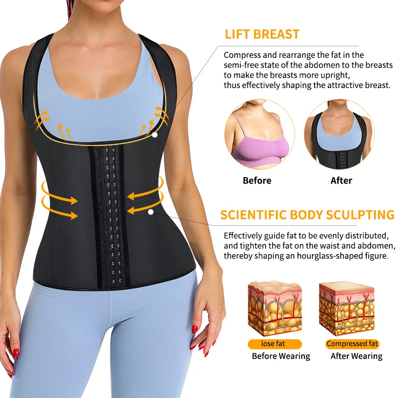 Waist Trainer Corset Vest Steel Boned Tummy Control Body Shaper