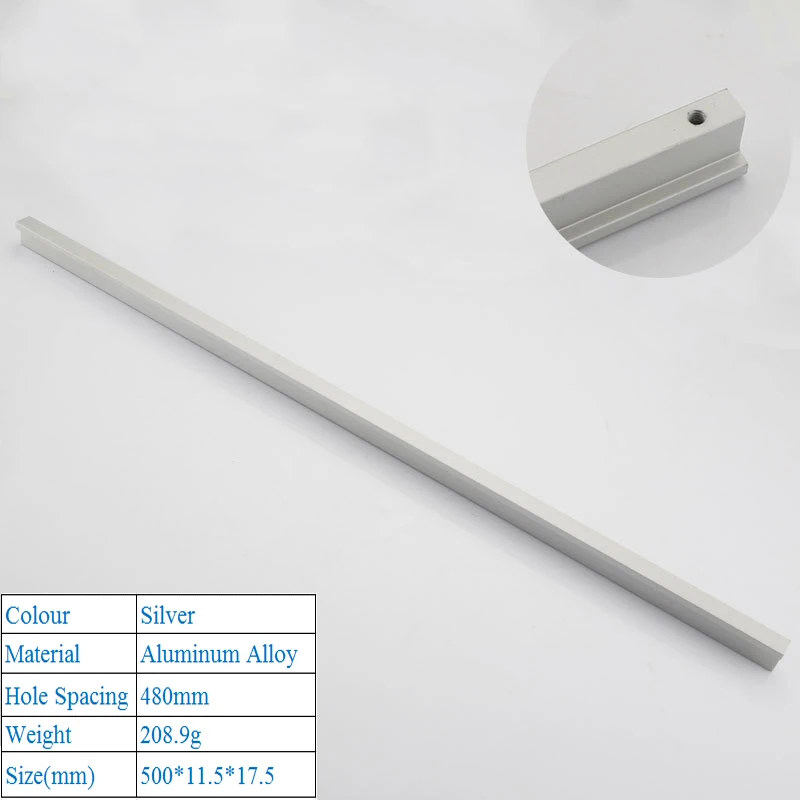 LBA алюминиевый сплав удлинить нажимно-отжимные рукоятки мебельная фурнитура, металлоизделия ручка для дверцы выдвижного ящика американская ручка платяного шкафа - Color: Silver 6807-480mm