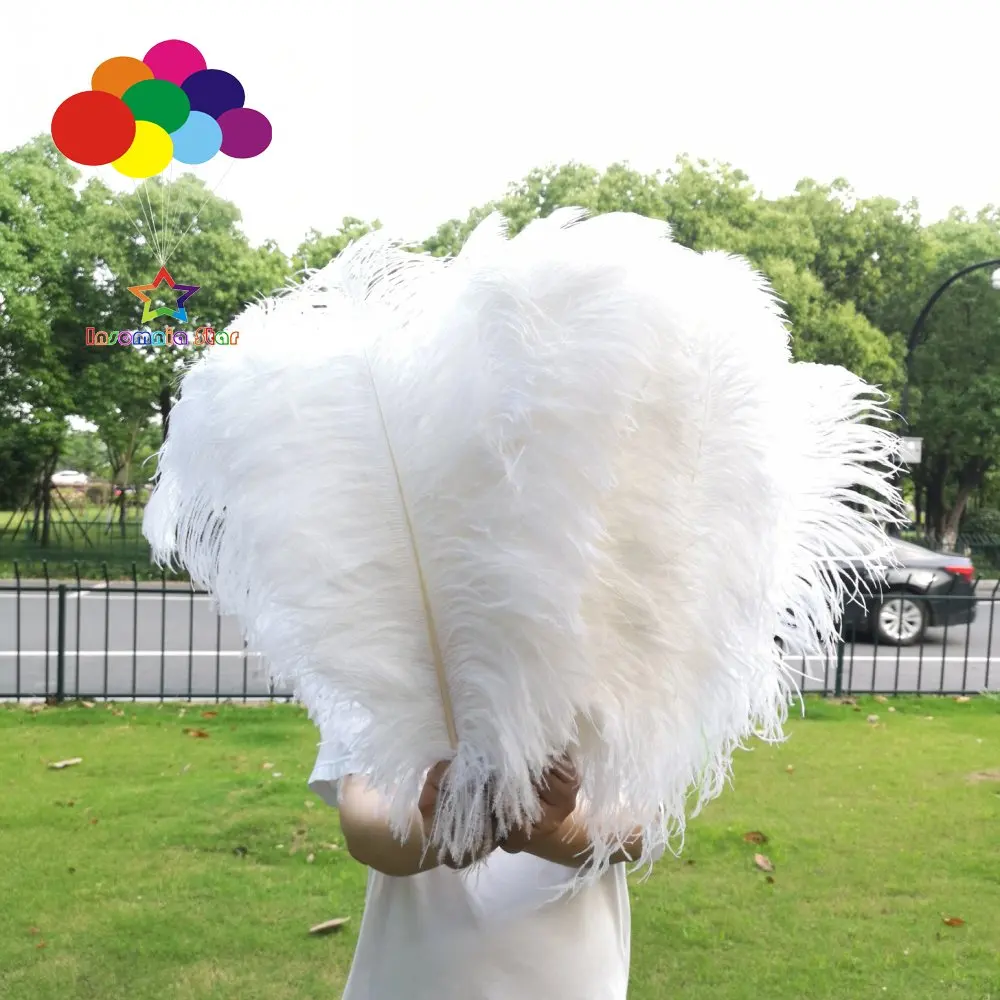 

5 Pcs 70-75cm White Ostrich Feathers for Crafts Wedding Accessories Decoration feather headdress