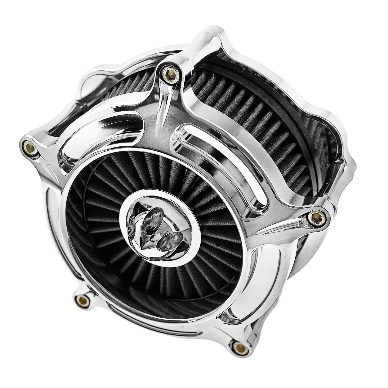 BID4ZE Chrome 5-Bolt Domed Air Cleaner Filter Trim Cover For Harley - View #11