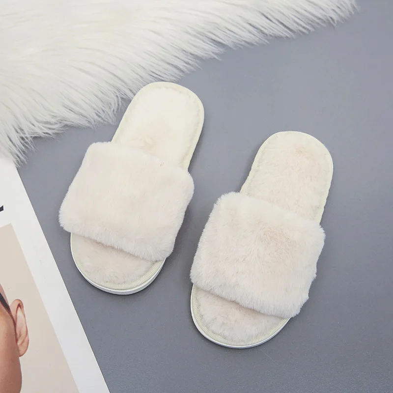 Kids Slippers Faux Fur Child girls plush slippers Home Indoor children Shoes Flat cute kid Baby Shoes for Girls Boys