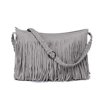 

Newly Fashion Women's Suede Weave Tassel Shoulder Bag Messenger Bag Fringe Handbags CLA88