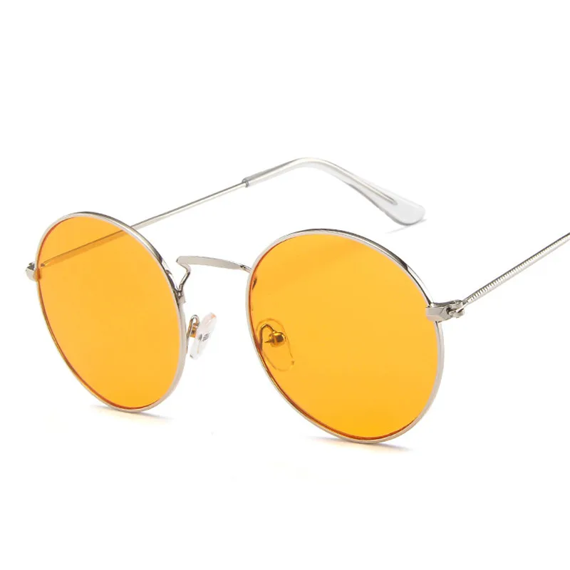 RBRARE, круглые солнцезащитные очки, женские, классические, винтажные, Oculos, женские солнцезащитные очки, океанские, розовые, зеркальные, солнцезащитные очки для мужчин, Lentes De Sol Mujer - Цвет линз: Silver Orange