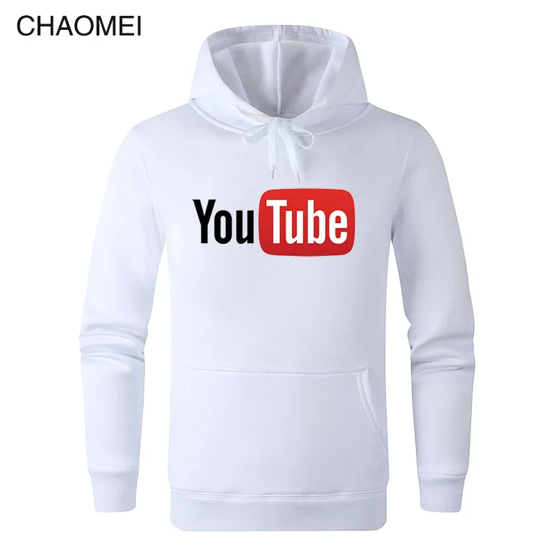 2019 Autumn Winter Funny Male Hoodies Youtube Printed Sweatshirts Men You Tube Hoodie Men Women Streetwear Warm Fleece Hoody C17