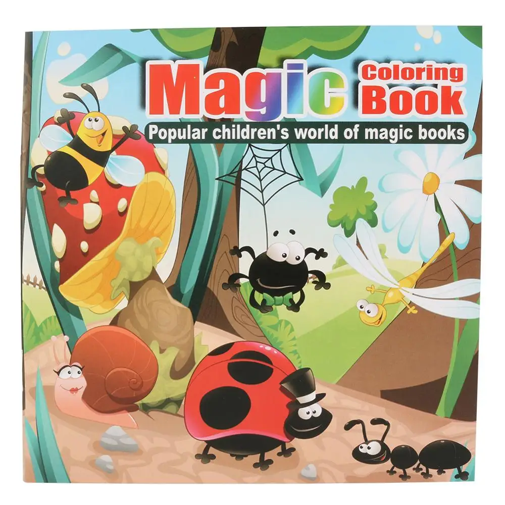 

New 22 Pages Cute Insect Style Painting Drawing Kill Time Will Moving DIY Children's Puzzle Magic Coloring Book