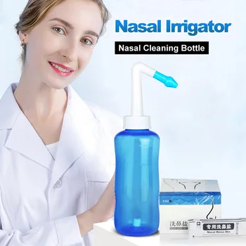 

Nose Wash Neti Pot 300ml/500ml Capacity Nose Cleaner Nasal Rinsing System Irrigator For Allergic Rhinitis Sneezes With 10 Salt
