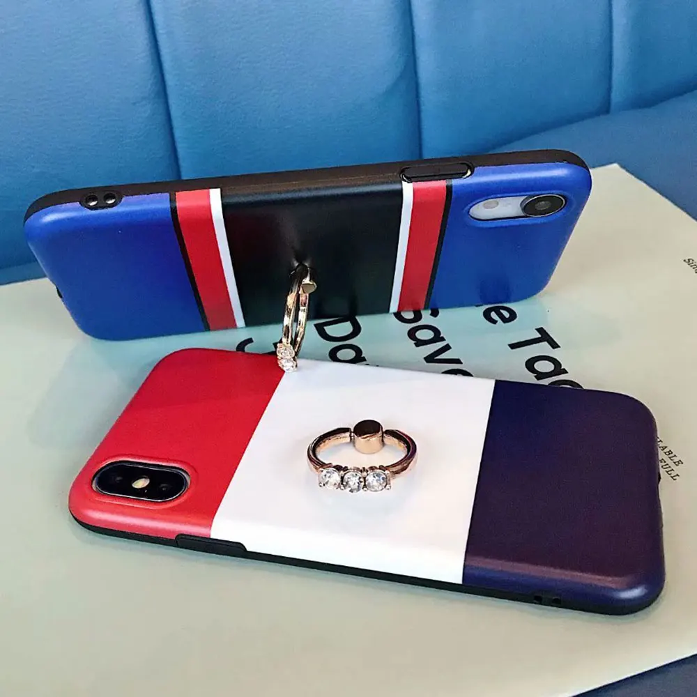 Роскошный силиконовый держатель для кольца на палец телефона чехол iPhone 7 X XR XS Max