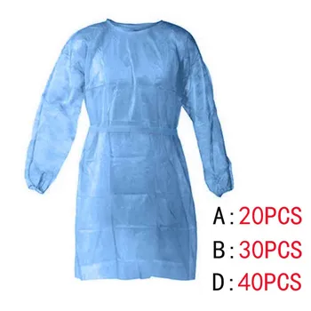 

20/30/40pcs Disposable Protective Isolation Clothing Anti-spitting Waterproof Anti-oil Stain Nursing Gown Anti-spitting Suit K2