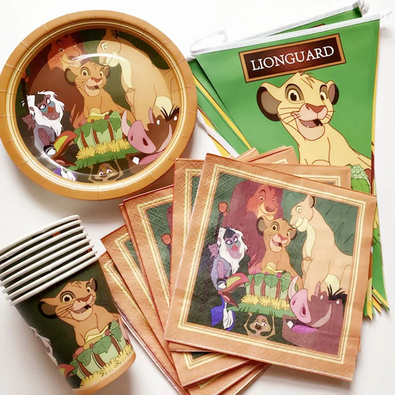 Simba Birthday Party Supplies The Lion King Decor Baby Shower Disposable Plates/Cups/Napkins Decoratio | Дом и сад